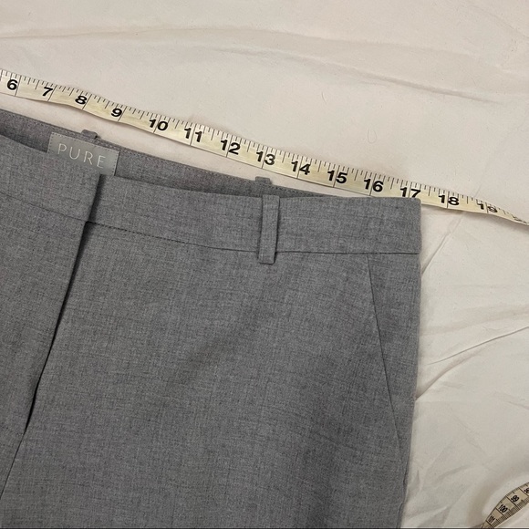 PURE Collection gray wool slim ankle pants - Picture 4 of 10